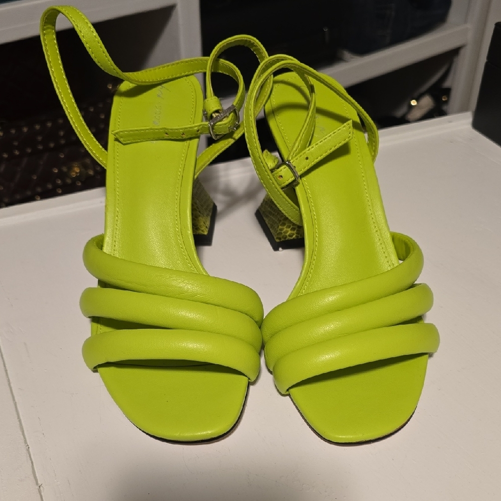 Sam Edelman Lime Green Block Strappy Women's Sandals